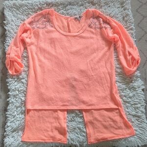 Charlotte Russe Coral Top with Studded Accents